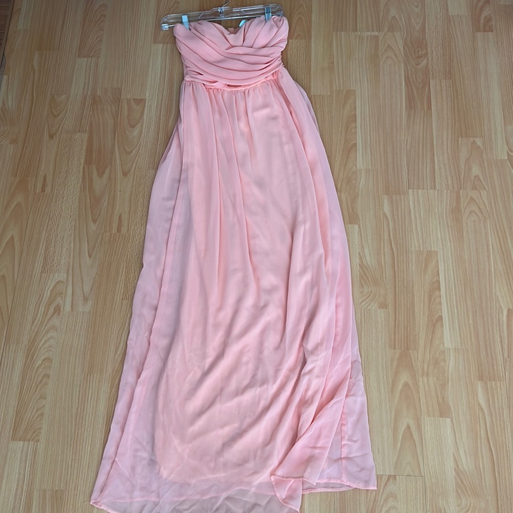 LULUS Exclusive Slow Dance Strapless Peach Maxi Dress